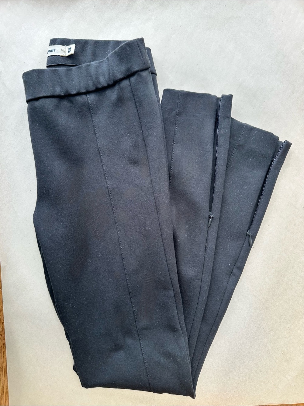 Tory Burch Sport Black Ponte Knit Pants with zipper